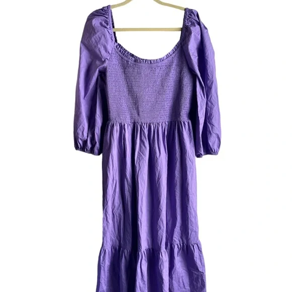 GAP | Dresses | Gap Xl Peasant Dress With Puffy Sleeves Purple Midi Prairie  | Poshmark